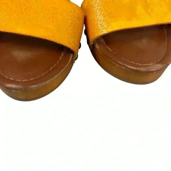 MIA Women's Slingback Wedge Sandals Yellow Tan Size 10 Casual Summer - Picture 4 of 10